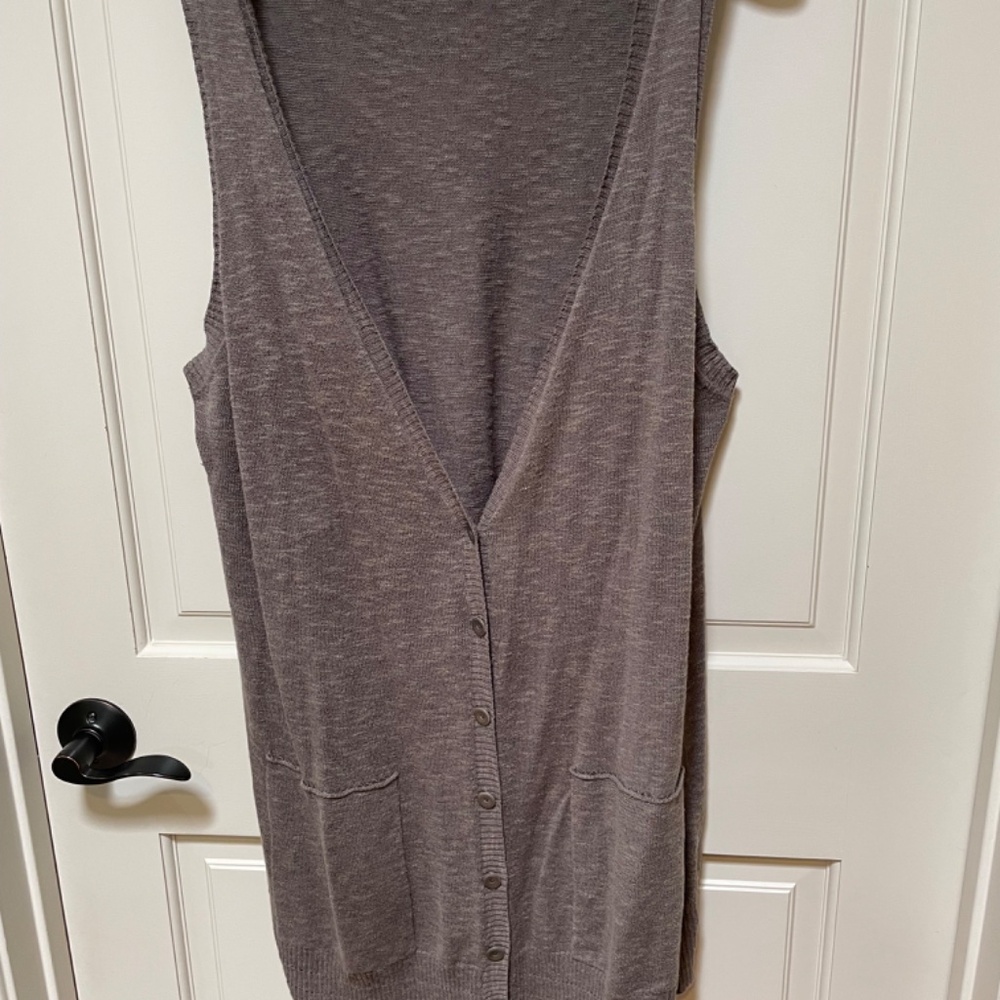 EILEEN FISHER long taupe vest
